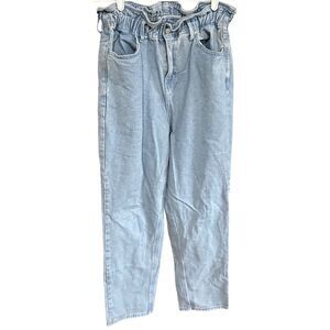Women’s PacSun Paperbag Mom Jeans Denim Light Wash Mom High Rise Y2K 80s 90s Siz
